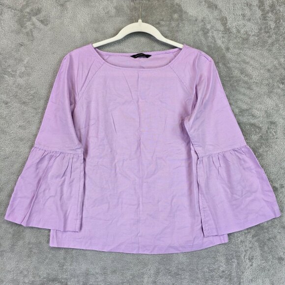 Banana Republic Tops - Banana Republic Shirt Womens Small Petite Purple Kirsten Bell Sleeve S701979-00